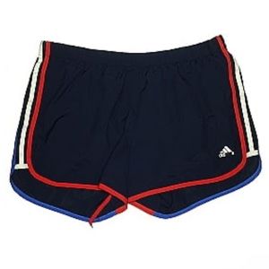 Adidas lined red white and blue running shorts